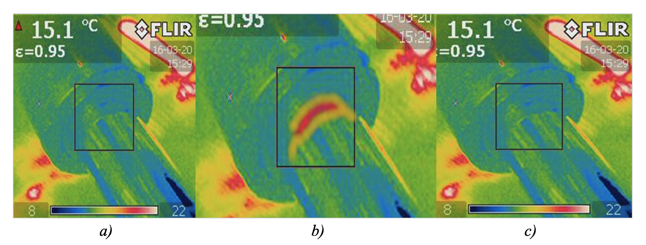 Curvature of the cylinder rod:a) “the rod is completely retracted the hydraulic cylinder” position; b) “the rod is extended by 50% of its stroke” position; c) “rod extended to the end” position